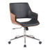 Scaun de birou ergonomic, Negru, Piele ecologica și Baza, cromata, 53x61x79-89 cm