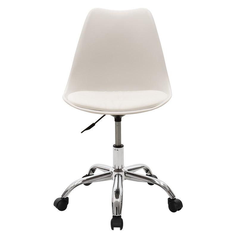 Scaun de birou Gaston II PP-PU, 48x57x80 cm - Alb