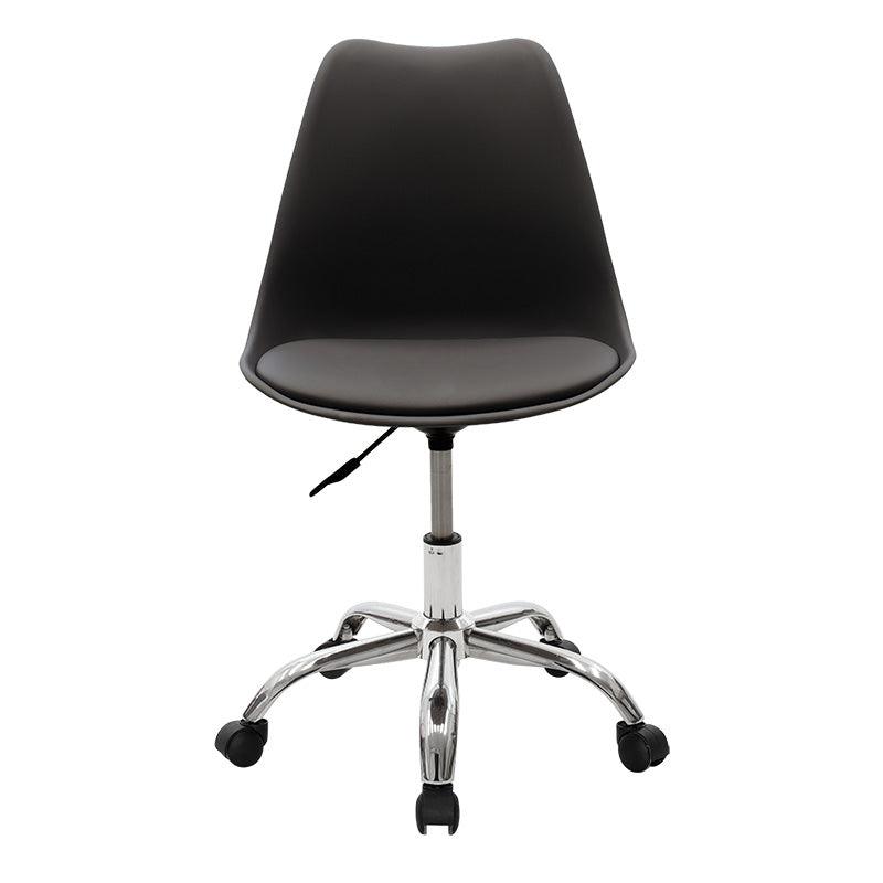 Scaun de birou Gaston II PP-PU, 48x57x80 cm - Negru