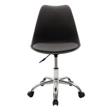 Scaun de birou Gaston II PP-PU, 48x57x80 cm - Negru