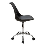 Scaun de birou Gaston II PP-PU, 48x57x80 cm - Negru