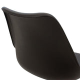 Scaun de birou Gaston II PP-PU, 48x57x80 cm - Negru