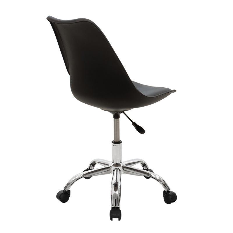 Scaun de birou Gaston II PP-PU, 48x57x80 cm - Negru