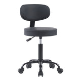 Scaun de birou Mafeshi cu rotile din piele ecologica pe, neagra, 45x44x70-82 cm