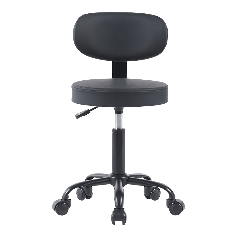Scaun de birou Mafeshi cu rotile din piele ecologica pe, neagra, 45x44x70-82 cm