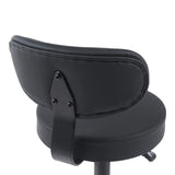 Scaun de birou Mafeshi cu rotile din piele ecologica pe, neagra, 45x44x70-82 cm
