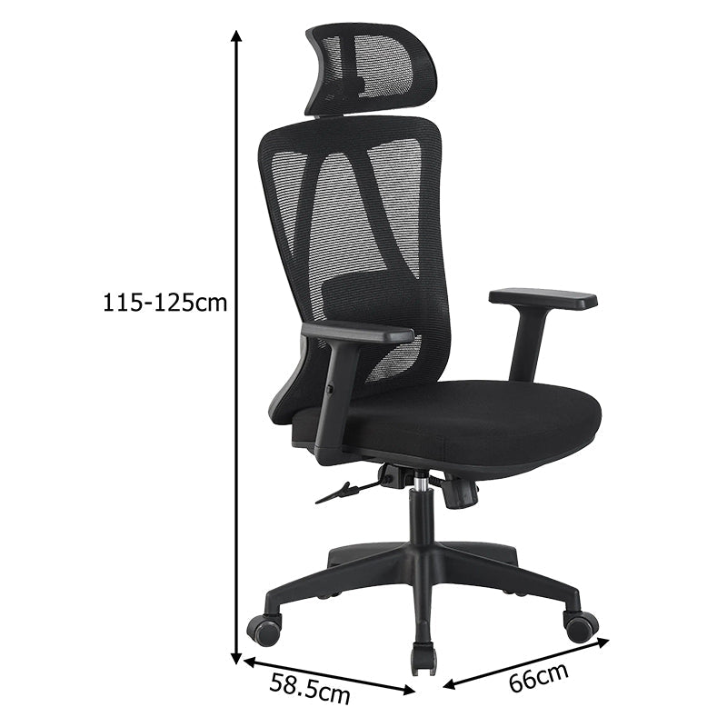 Scaun de birou Magida, Stofa, Negru