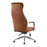 Scaun de birou managerial Ferka, piele PU, 64x71x128 cm - Maro