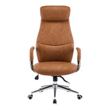 Scaun de birou managerial Ferka, piele PU, 64x71x128 cm - Maro
