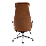 Scaun de birou managerial Ferka, piele PU, 64x71x128 cm - Maro