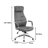 Scaun de birou managerial Ferka, piele PU, 64x71x128 cm - Maro