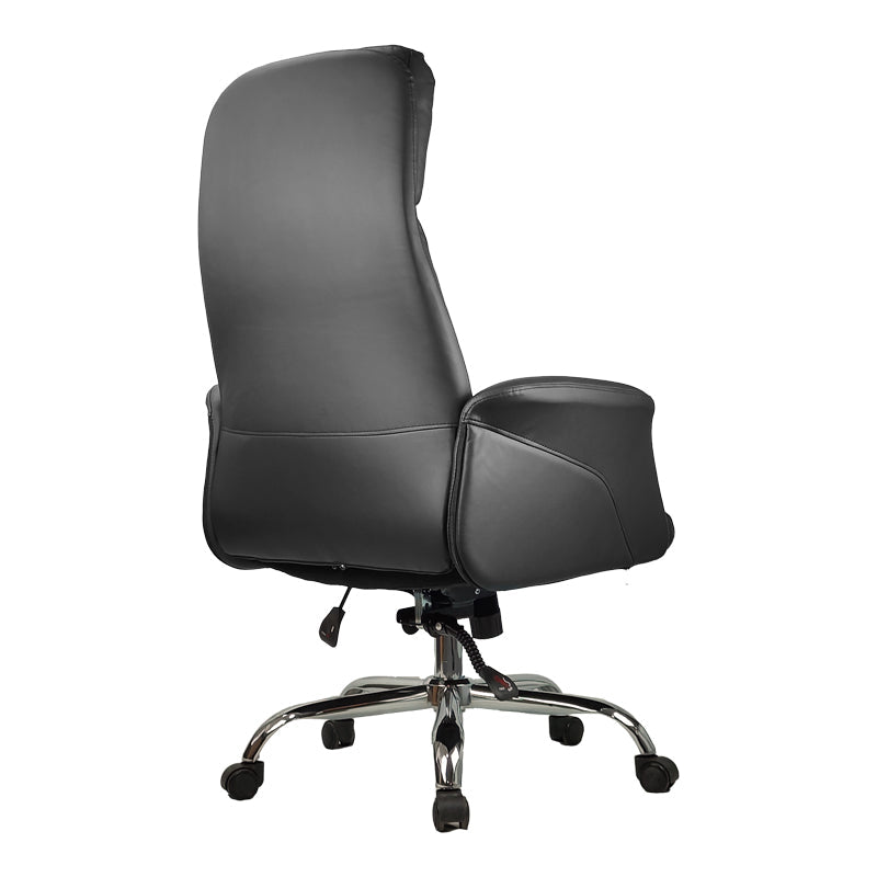 Scaun de birou managerial Derjio, piele PU, 68x66x115 cm - Negru