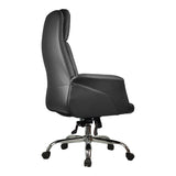 Scaun de birou managerial Derjio, piele PU, 68x66x115 cm - Negru