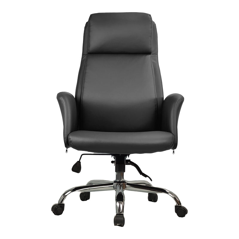 Scaun de birou managerial Derjio, piele PU, 68x66x115 cm - Negru