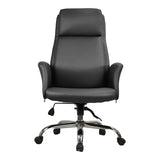 Scaun de birou managerial Derjio, piele PU, 68x66x115 cm - Negru
