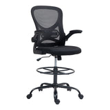 Scaun de birou manager Derzio din plasa, neagra, 62x53x131 cm