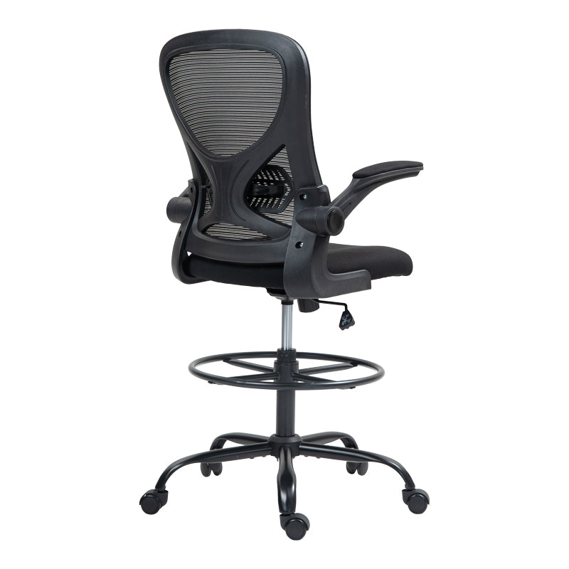 Scaun de birou manager Derzio din plasa, neagra, 62x53x131 cm