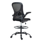 Scaun de birou manager Derzio din plasa, neagra, 62x53x131 cm