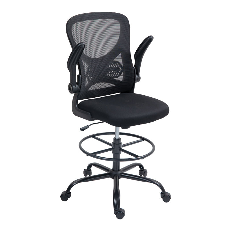 Scaun de birou manager Derzio din plasa, neagra, 62x53x131 cm