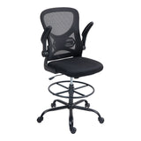 Scaun de birou manager Derzio din plasa, neagra, 62x53x131 cm