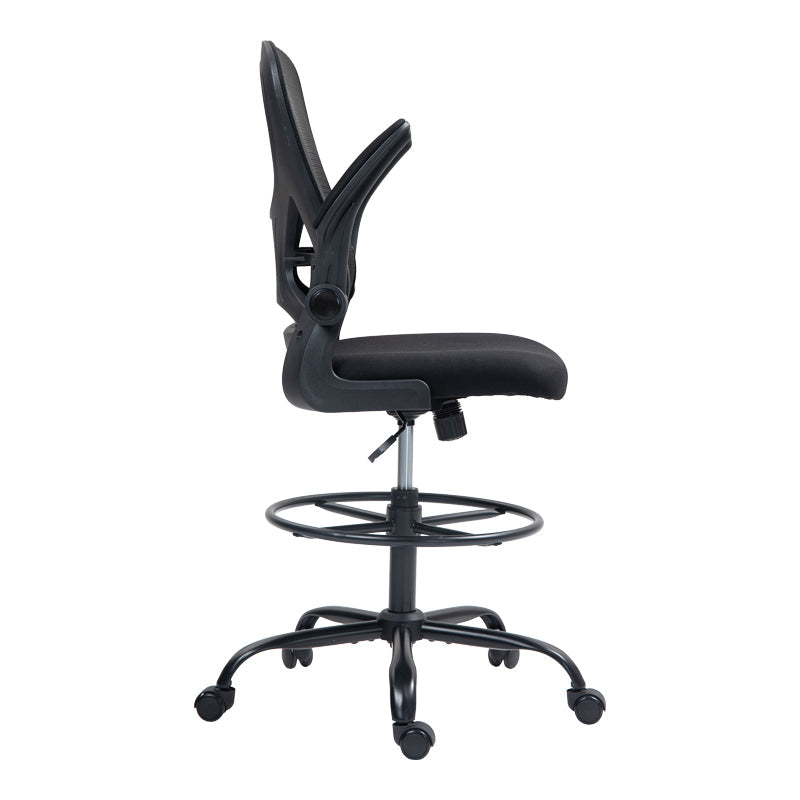 Scaun de birou manager Derzio din plasa, neagra, 62x53x131 cm