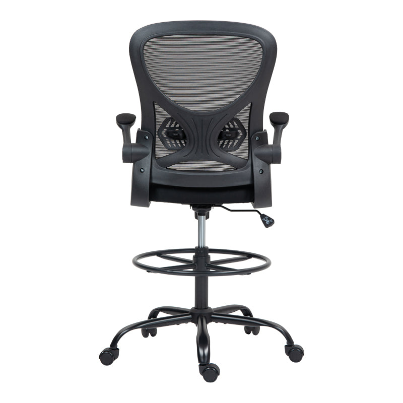 Scaun de birou manager Derzio din plasa, neagra, 62x53x131 cm