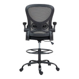 Scaun de birou manager Derzio din plasa, neagra, 62x53x131 cm
