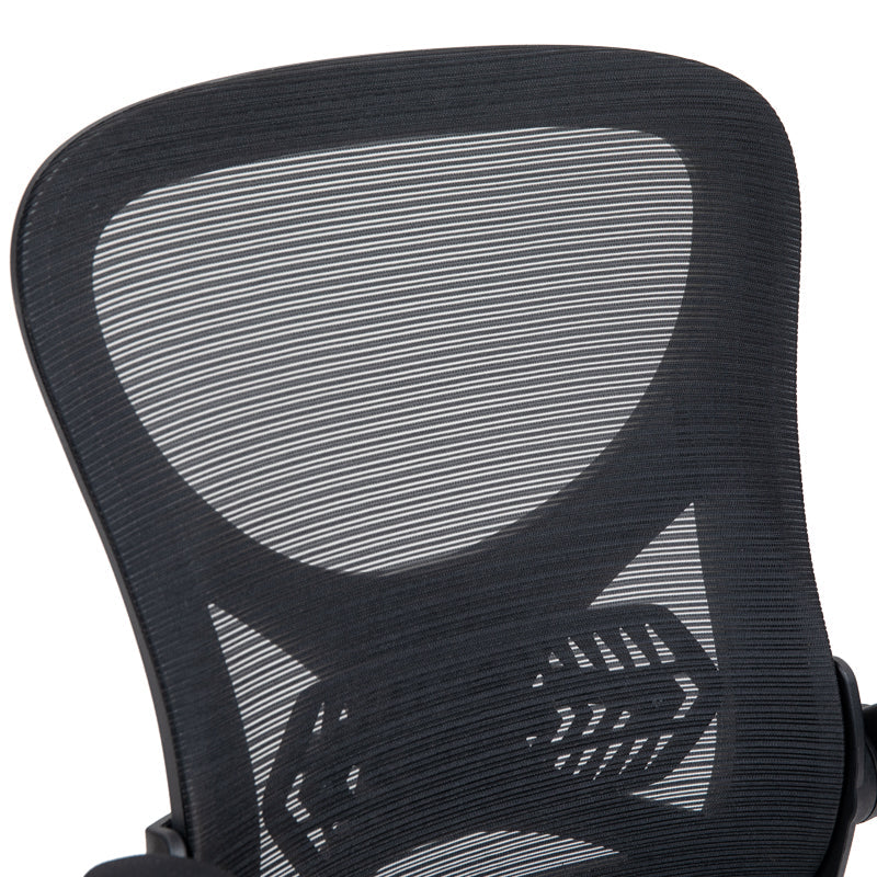 Scaun de birou manager Derzio din plasa, neagra, 62x53x131 cm