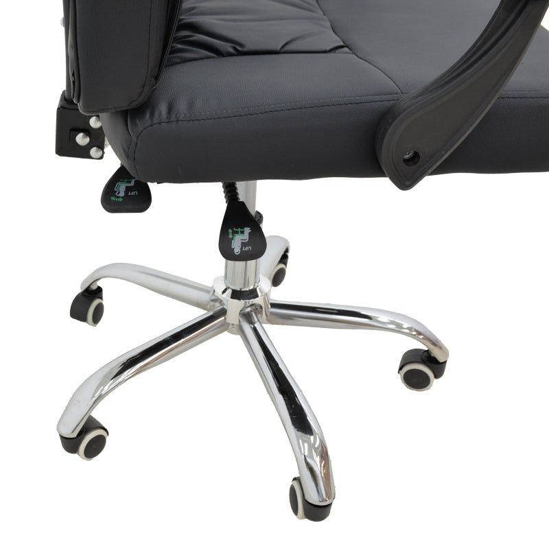 Scaun de birou manager Glorin negru pu, 60x68x128 cm, foto produs 7