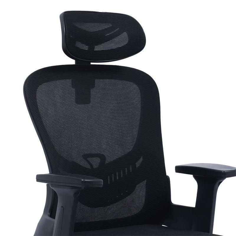Scaun de birou manager Ignatius mesh, Gri - Negru, 110-120x65x45 cm - Negru