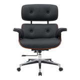 Scaun de birou manager Kobane baza neagra pu-crom, 84x75x114 cm