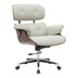 Scaun de birou manager Kobane bej baza pu-crom, 84x75x114 cm
