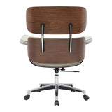Scaun de birou manager Kobane bej baza pu-crom, 84x75x114 cm