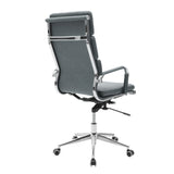 Scaun de birou manager Tokyo cu antica Gri pu, 55x63x118 cm