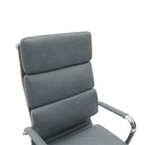Scaun de birou manager Tokyo cu antica Gri pu, 55x63x118 cm