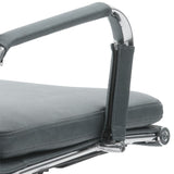Scaun de birou manager Tokyo cu antica Gri pu, 55x63x118 cm