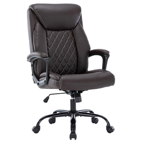 Scaun de birou manager Victory piele ecologica, negru - maro, 65x73x118 cm