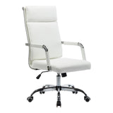 Scaun de birou managerial cu funcție ajustabilă Mavel, Albă, 55x62x100-110 cm