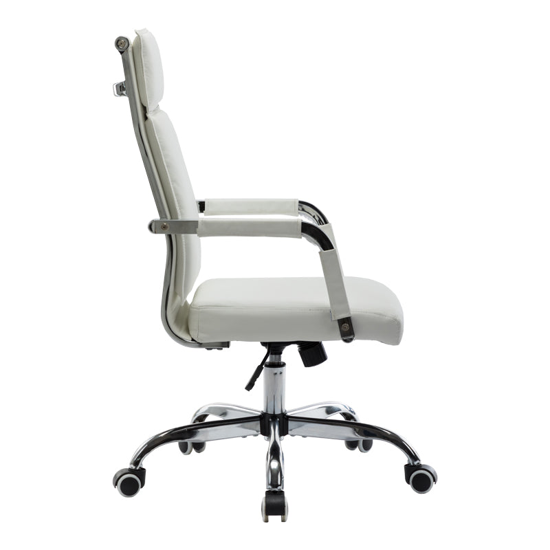 Scaun de birou managerial cu funcție ajustabilă Mavel, Albă, 55x62x100-110 cm