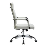 Scaun de birou managerial cu funcție ajustabilă Mavel, Albă, 55x62x100-110 cm