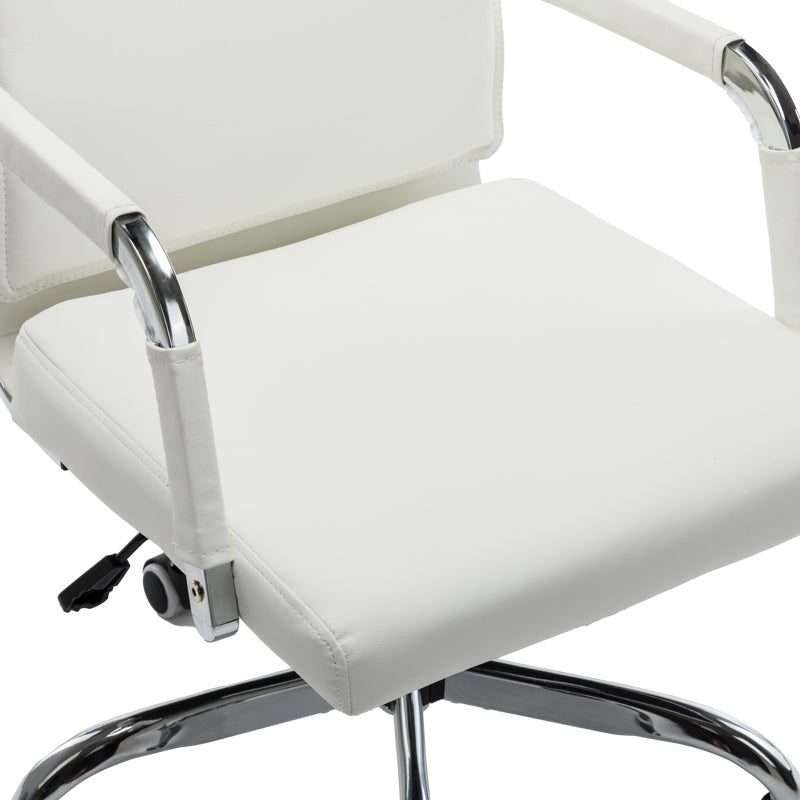Scaun de birou managerial cu funcție ajustabilă Mavel, Albă, 55x62x100-110 cm