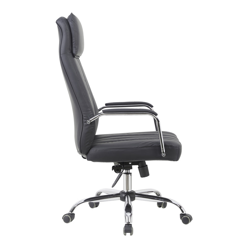 Scaun de birou managerial Morales, piele PU, 60x70x124 cm - Negru