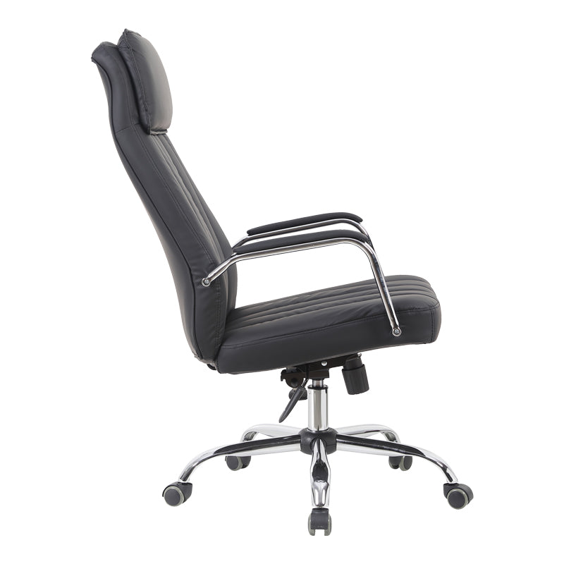 Scaun de birou managerial Morales, piele PU, 60x70x124 cm - Negru