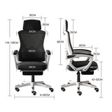 Scaun de birou managerial Meton, 48x60x128 cm - Alb-Negru
