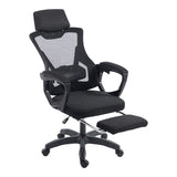 Scaun de birou managerial Meton, 48x60x128 cm - Negru