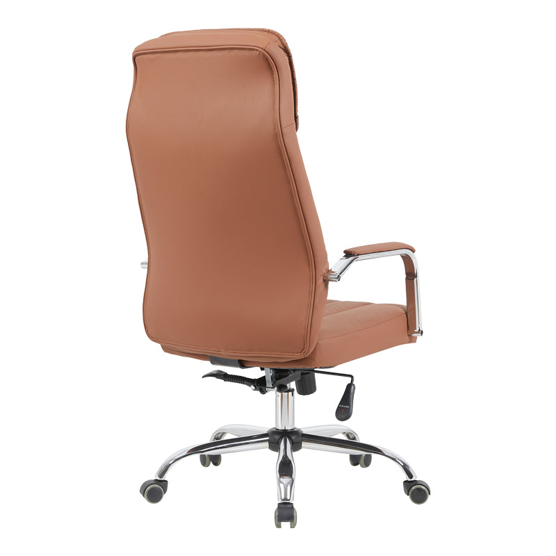 Scaun de birou managerial Morales, piele PU, 60x70x124 cm - Maro