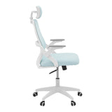 Scaun de birou Peja, mesh, 58x60x117 cm - Albastru-Alb