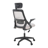 Scaun de birou Peja, mesh, 58x60x117 cm - Gri-Bej-Negru