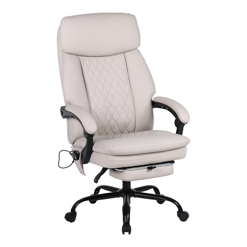 Scaun de birou pentru director cu masaj Sedici, Bej, 72x63x115-123 cm