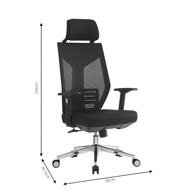 Scaun de birou pentru manager Commend, neagra, 50x50x114-124 cm
